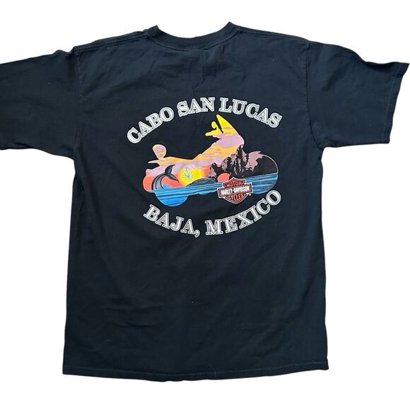 Vintage HARLEY-DAVIDSON Cabo San Lucas Baja, Mexico Graphic T-Shirt - Large - Picture 1 of 6